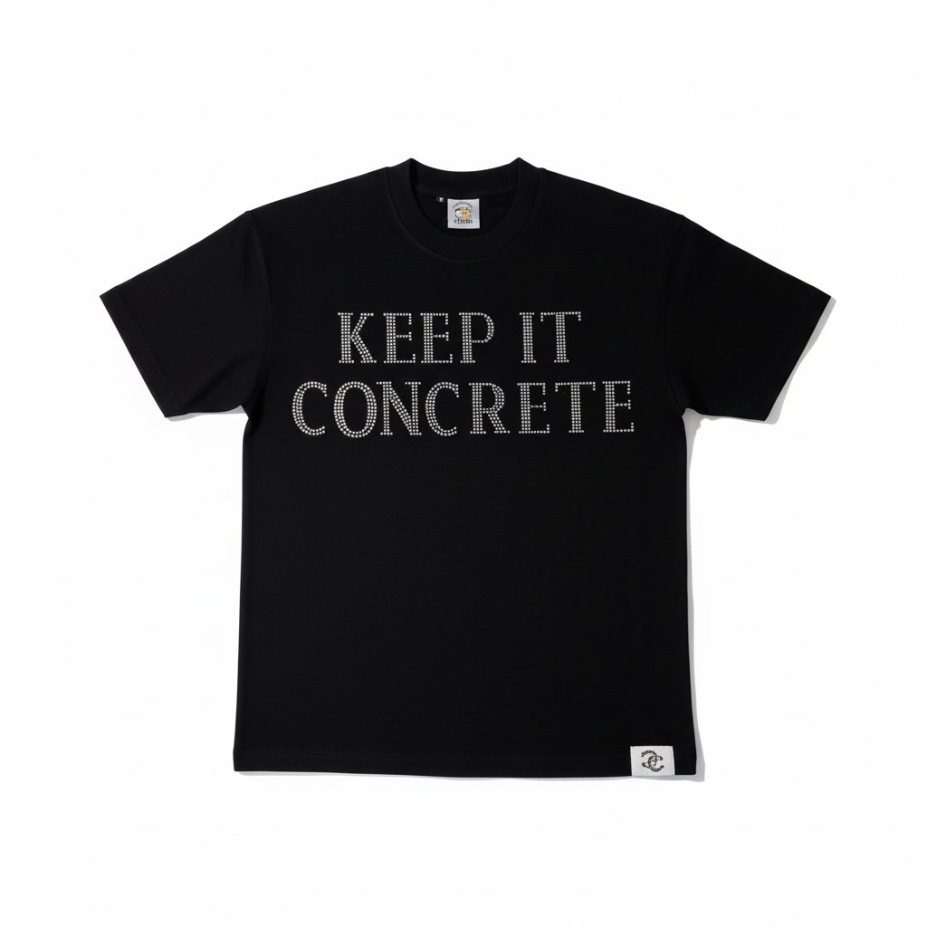 Keep It Concrete Rhinestone T-Shirt (SOLID Edition) – Premium Streetwear Tee