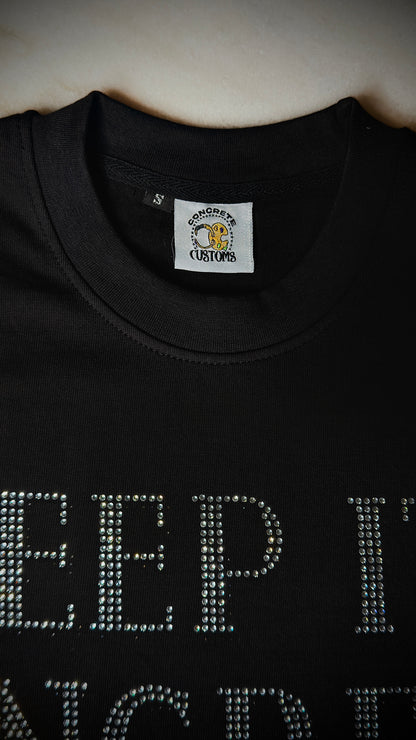 Keep It Concrete Rhinestone T-Shirt (SOLID Edition) – Premium Streetwear Tee
