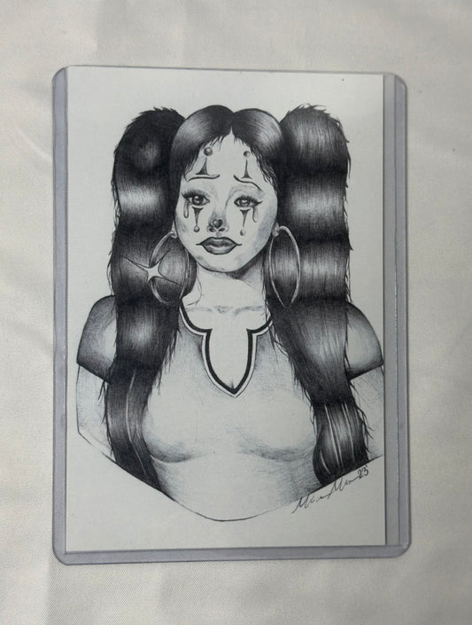 Sad Girl - Ball Point Pen Illustration Art