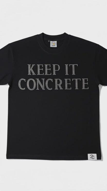 Keep It Concrete Rhinestone T-Shirt (SOLID Edition) – Premium Streetwear Tee